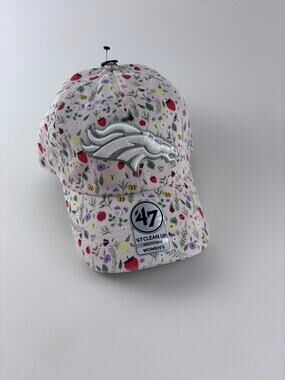 NWT Denver Broncos ’47 Floral Clean Up Hat Women’s Adjustable Pink Cap NFL